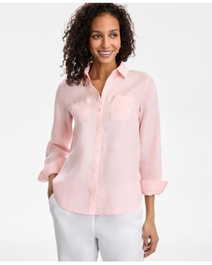 Charter Club 100% Linen Shirt - Pink