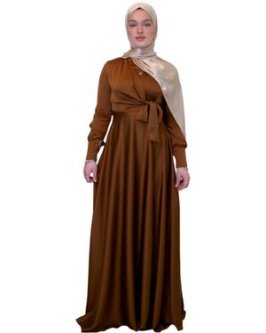 Urban Modesty Purple Diana Side Knot Gown - Brown