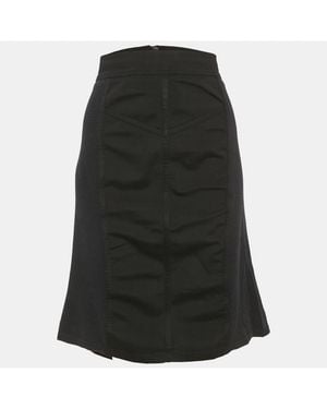 Pre-owned Burberry Black Mesh Trim Jersey Pencil Skirt