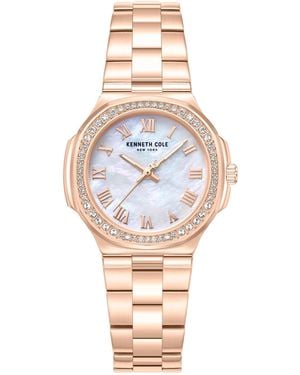 Kenneth Cole Quartz Rockland Rose Gold-tone Stainless Steel Watch 33mm - Metallic