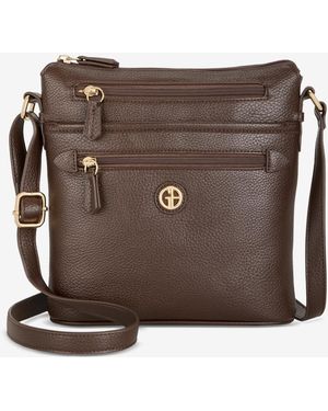 Giani Bernini Pebble North South Small Crossbody - Brown