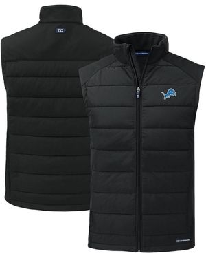 Cutter & Buck Detroit Lions Primary Mark Evoke Primaloft Hybrid Eco Softshell Full-zip Vest - Black