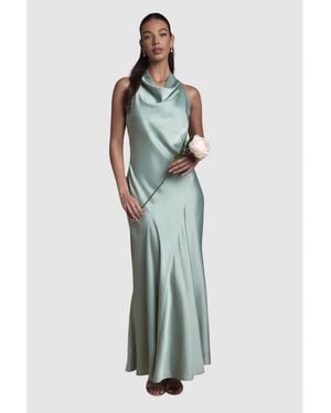 Oasis Satin Maxi Bridesmaid Dress - Green