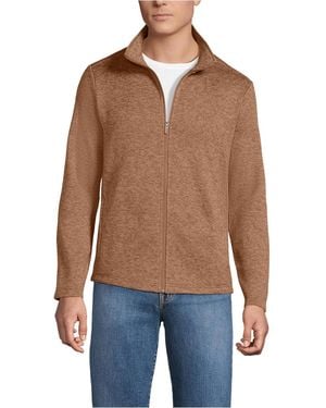 Lands' End School Uniform Sweater Fleece Zip Front Jacket - Red