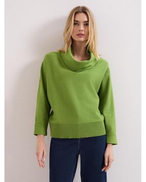 Phase Eight Ribbed Detailing Rosalie Cowl Sweater - Green