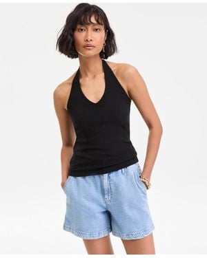 On 34th V-neck Halter Top - Blue