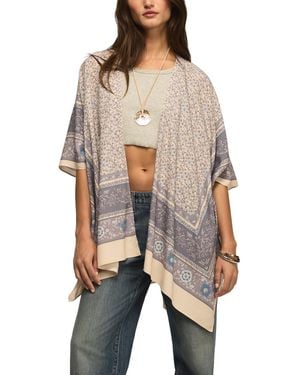 Lucky Brand Printed Pull-on Kimono - Gray