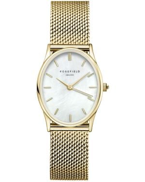 ROSEFIELD Oval Tone Stainless Steel Mesh Bracelet Watch 29mm - Metallic