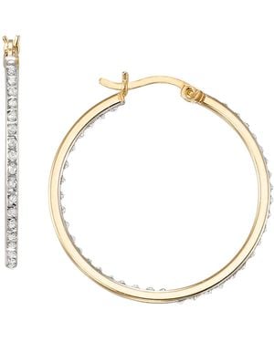Macy's Diamond Accent Hoop Earrings (0.01 Ct. T.w. - Metallic