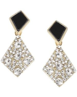 SOH Purple Geometric Drop Earrings - Black