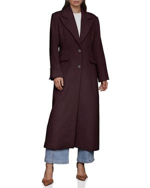 Avec Les Filles Double-breasted Long Wool-blend Structured-shoulder Coat - Purple
