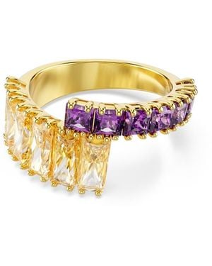 Swarovski Multicolored Gold-tone Plated Matrix Ring - White