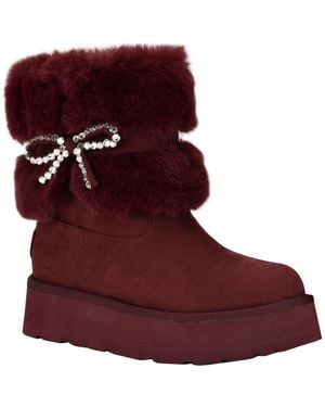 Guess Dowry Rhinestone Bow Winter Boot - Red