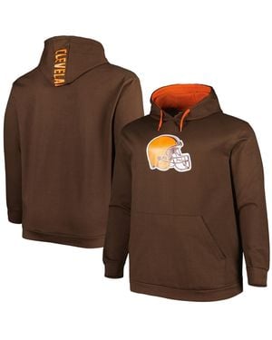 Profile Cleveland S Big And Tall Logo Pullover Hoodie - Brown