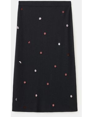Mango Fine-knit Sequined Skirt - Black