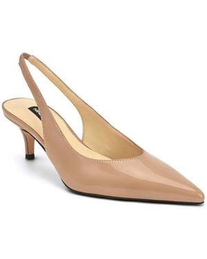 Nine West Cassy Pointed Toe Slingback Dress Pumps - Natural