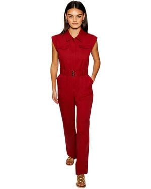 Warehouse Runway Utility Jumpsuit - Red