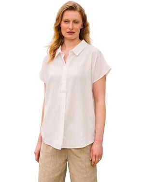 Celtic & Co. Celtic And Co. Short Sleeve Relaxed Fit Blouse - White