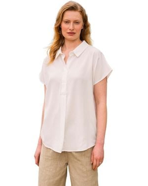 Celtic & Co. Short Sleeve Relaxed Fit Blouse - White