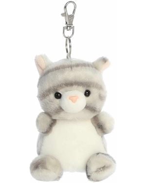 Aurora Mini Silver Kitty Palm Pals Adorable Clip-on 4" - White