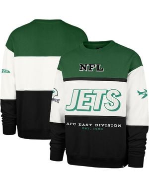'47 47 Brand Kelly Green/black New York Jets Throwback Breeze Maximalist Sweatshirt