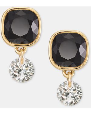 DKNY Cubic Zirconia Gold-tone Drop Stud Earrings - Metallic