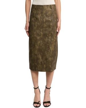 En Saison Margot Zippered Midi Skirt - Green