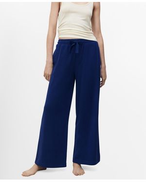 Mango Terry Cotton Pants - Blue