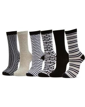 Mio Marino Dress Crew Socks 6 Pack - Black