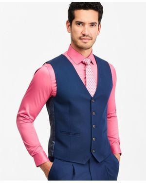 Tayion Collection Classic-fit Suit Separate Vest - Blue