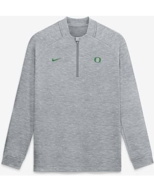 Nike Oregon Ducks Golf Par 5 Therma-fit Half-zip Tri-blend Pullover - Gray
