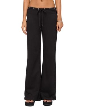 Edikted Bronte Grommet Straight Leg Sweatpants - Black