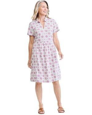 Style & Co. Printed Linen-blend Midi Dress - Pink