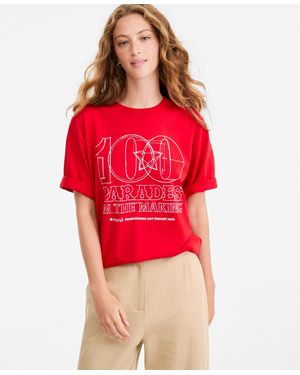 Macy's 100th Thanksgiving Day Parade Blueprint Graphic T-shirt - Red