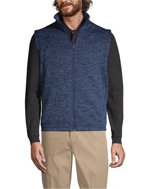 Lands' End Sweater Fleece Vest - Blue