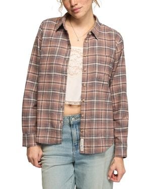 Lucky Brand Long-sleeve Plaid Button Down Shirt - Brown