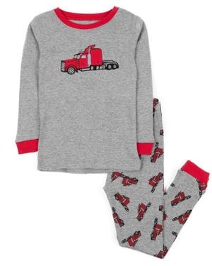 Leveret Toddler Boys Two-piece Cotton Long Sleeve Shirt And Pants Pajama Set - Gray