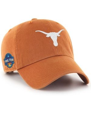 '47 Texas Orange Texas Longhorns 2025 Ncaa Basketball Tournament March Madness Final Four Clean Up Adjustable Hat - Brown