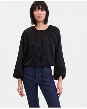INC International Concepts Blouson-sleeve Cropped Jacket - Blue