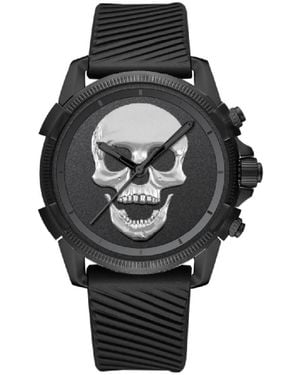 Ed Hardy Black Silicone Strap Watch 48mm