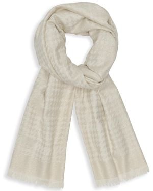 Calvin Klein Tweed Pattern Lurex Wrap - White