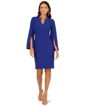 Adrianna Papell Embellished Sheath Dress - Blue