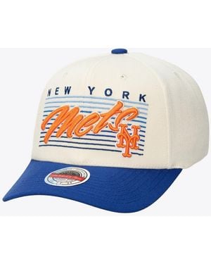 Mitchell & Ness And New York Mets Retro Lines Stretch Snapback Hat - White