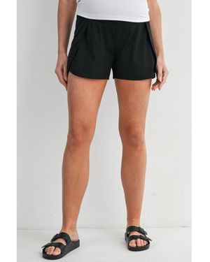 Hello Miss Maternity Over-the-belly Active Shorts - Black