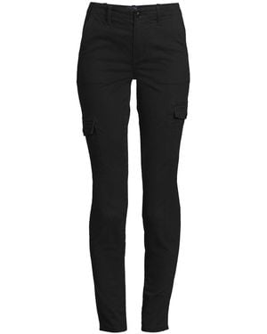 Lands' End Petite Mid Rise Slim Cargo Chino Pants - Black