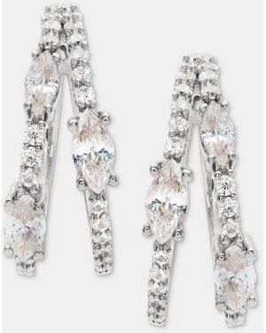 Givenchy Cubic Zirconia Split Hoop Earrings - White