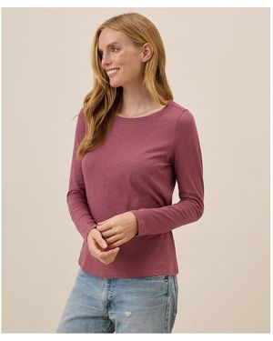 Pact Organic Cotton Featherweight Slub Long Sleeve Tee - Red