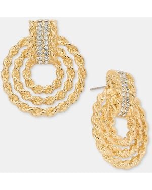 INC International Concepts Pave Rope Chain Orbital Drop Earrings - Metallic