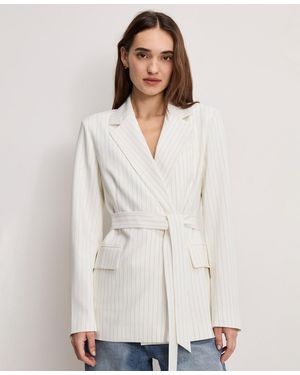 GOOD AMERICAN Essential Suiting Belted Jacket - White