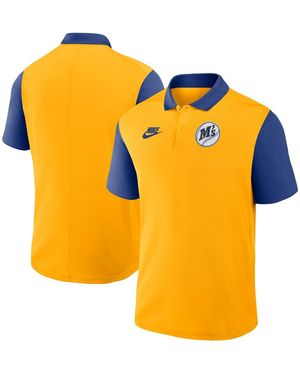 Nike Gold/navy Milwaukee Brewers Cooperstown Collection Color-block Victory Performance Polo Shirt - Orange